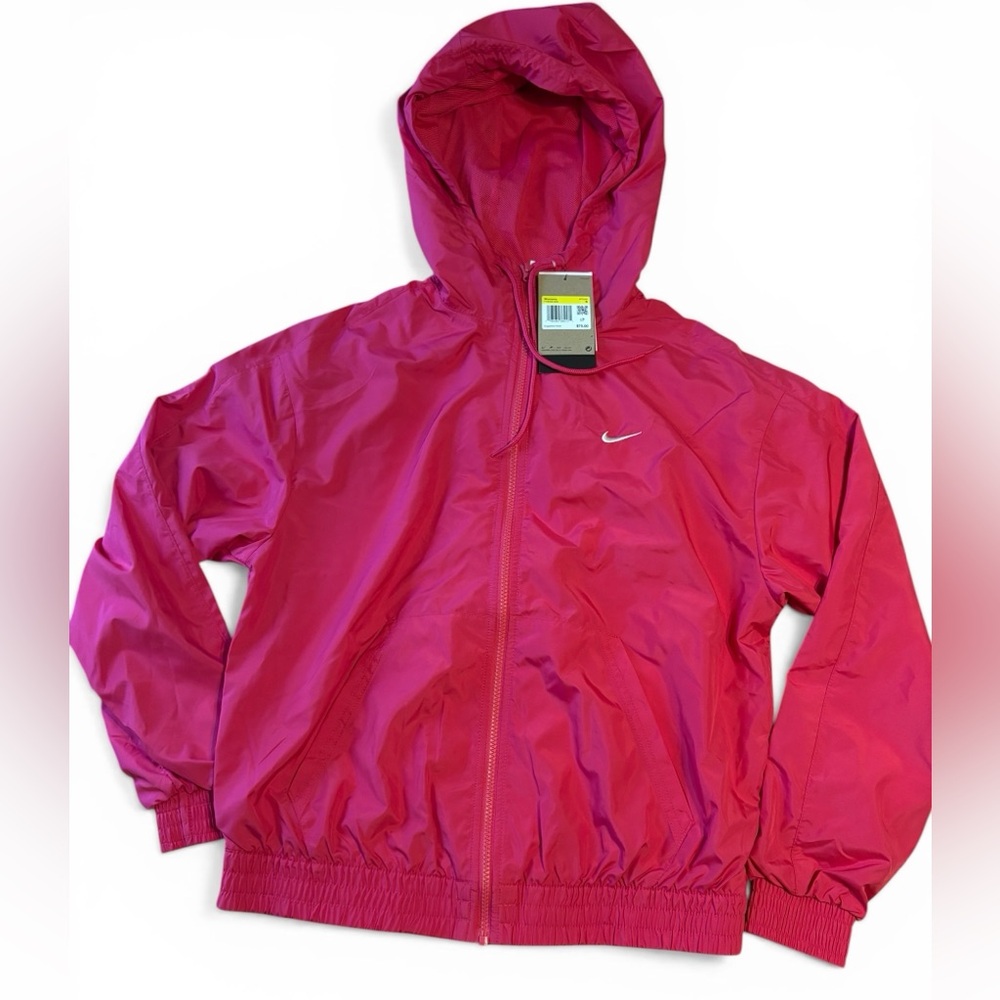 Nike Women's PINK Sportswear classic woven UV Hooded Jacket small NWT RETAIL$75